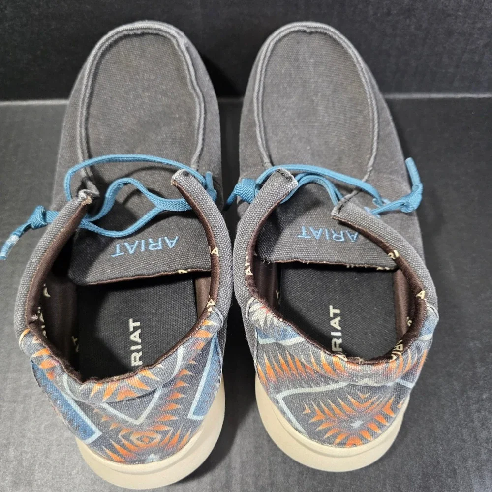Ariat Mens Hilo Canvas Loafers Grey Aztec Print 10044586 Size 10D‎